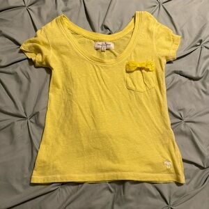Abercrombie & Fitch Yellow Tee with Bow Accent